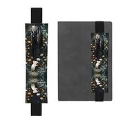 Leather Pen Holder Bookmark GGNKDL The Flower-Picking Mouse Pattern for Hardcover Journals, Diaries, Planners - Adjustable Strap Band Pouch