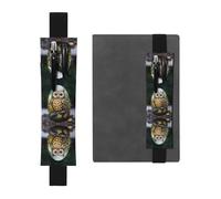 Leather Pen Holder Bookmark LLKGOT Owl on The Stone Printing for Hardcover Journals, Diaries, Planners - Adjustable Strap Band Pouch