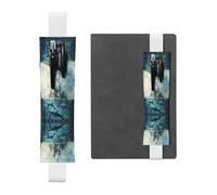 Leather Pen Holder Bookmark LLKGOT Whale Under The Castle Printing for Hardcover Journals, Diaries, Planners - Adjustable Strap Band Pouch