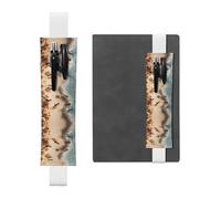 Leather Pen Holder Bookmark RRKDOY Ants on The Beach Printed for Hardcover Journals, Diaries, Planners - Adjustable Strap Band Pouch