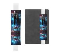 Leather Pen Holder Bookmark RRKDOY Big Spider in The Starry Sky Printed for Hardcover Journals, Diaries, Planners - Adjustable Strap Band Pouch