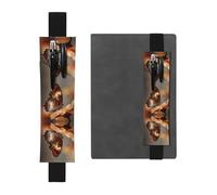 Leather Pen Holder Bookmark RRKDOY Pattern on The Back of a Butterfly Printed for Hardcover Journals, Diaries, Planners - Adjustable Strap Band Pouch