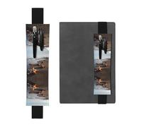 Leather Pen Holder Bookmark RRKDOY Starfish on The Beach Printed for Hardcover Journals, Diaries, Planners - Adjustable Strap Band Pouch