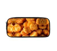 Leather Pencil Bag Chicken Nuggets Pencil Case Lightweight Pen Pouch Bag for Gifts, Student, Office Supplies, 20X9X4Cm