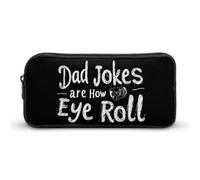 Leather Pencil Bag Dad Jokes are How Eye Roll Pen Pouch Bag Elegant Pencil Case for Adults, Student, Stationery Organizer, 20X9X4Cm