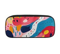 Leather Pencil Bag Waterproof Cute Pen Case Travel Cosmetic Makeup Bag Organizer Pen Holder for Men Women,Simple Natural Shapes