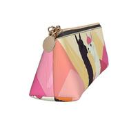 Leather Pencil Case Cute Zipper Pencil Pouch Aesthetic Pen Bag Alpacas in Love in The Mountains Cosmetic Makeup Bag for Men Women