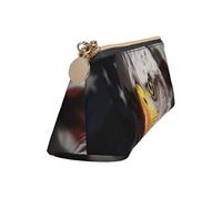 Leather Pencil Case Cute Zipper Pencil Pouch Aesthetic Pen Bag America Flag and Eagle Cosmetic Makeup Bag for Men Women