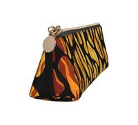 Leather Pencil Case Cute Zipper Pencil Pouch Aesthetic Pen Bag Animal Giraffe Print Cosmetic Makeup Bag for Men Women