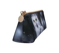 Leather Pencil Case Cute Zipper Pencil Pouch Aesthetic Pen Bag Arctic Owl Cosmetic Makeup Bag for Men Women