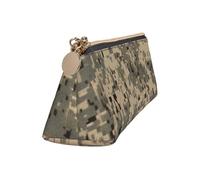 Leather Pencil Case Cute Zipper Pencil Pouch Aesthetic Pen Bag Army Digital Camouflage Cosmetic Makeup Bag for Men Women
