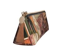 Leather Pencil Case Cute Zipper Pencil Pouch Aesthetic Pen Bag Beautiful Venice Canal View Cosmetic Makeup Bag for Men Women