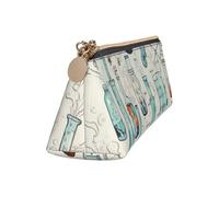 Leather Pencil Case Cute Zipper Pencil Pouch Aesthetic Pen Bag Chemistry Print Cosmetic Makeup Bag for Men Women