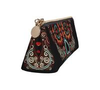 Leather Pencil Case Cute Zipper Pencil Pouch Aesthetic Pen Bag Sugar Skulls Day of the Dead Cosmetic Makeup Bag for Men Women