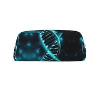 Leather Pencil Case Cute Zipper Pencil Pouch Pen Bag Multifunctional Travel Makeup Cosmetic Bag Science Gene Strand Key Pouch For Women Men Work Office