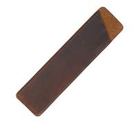 Leather Pencil Case Handmade Pens Holder Bevel Crazy Horse Pen Protective Sleeve Cover, Brown