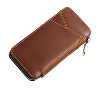Leather Pencil Case Large Zipper Pencil Case with 5 Compartments and, brown | Ergonomic Fabric Case Fountain Pen, Kids Adult Markers, Eraser Colouring Pencils Home, Travel School Versatile