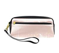 Leather Pencil Case Marker Pen Pouch Desk Organizer Boxes,Rose Gold Pink Autumn Leaves,Pencil Storage Package