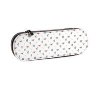 Leather Pencil Case Organizer for Stationery Storage,Cute Colorful Apple in Flat