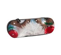 Leather Pencil Case Organizer for Stationery Storage,West Highland White Terrier Dog Deer