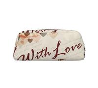 Leather Pencil Case Organizer, Premium Pvc Cosmetic Bag 8x5.5x20.5cm, Bicycle Under Heart Tree Romantic Pencil Pouch, Waterproof Makeup Travel Pouch With Anti-Scratch Padding For School Office Travel