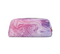 Leather Pencil Case Organizer, Premium Pvc Cosmetic Bag 8x5.5x20.5cm, Colorful Marble Pink Blue Purple Pencil Pouch, Waterproof Makeup Travel Pouch With Anti-Scratch Padding For School Office Travel