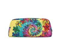 Leather Pencil Case Organizer, Premium Pvc Cosmetic Bag 8x5.5x20.5cm, Dancing Thanksgiving Bear Pencil Pouch With Anti-Scratch Padding, Waterproof Makeup Travel Pouch For School, Office, Travel