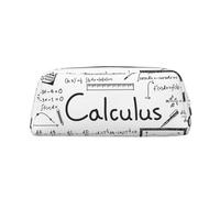 Leather Pencil Case Organizer, Premium Pvc Cosmetic Bag 8x5.5x20.5cm, Math Geometry G alculus Pencil Pouch With Anti-Scratch Padding, Waterproof Makeup Travel Pouch For School, Office, Travel