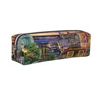 Leather Pencil Case Pencil Bag san Francisco Print Zippered Pen Pouch for Work Office for Men, Women