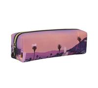 Leather Pencil Case Pencil Bag The Old Hollywood Print Zippered Pen Pouch for Work Office for Men, Women