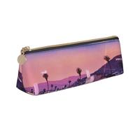 Leather Pencil Case Pencil Bag The Old Hollywood Print Zippered Pen Pouch for Work Office for Men, Women