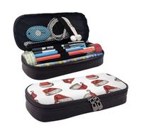 Leather Pencil Case Various Santa Claus Hat Zipped Compartments Pencil Bag Pen Cases Storage Bag