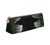 Leather Pencil Case with Zipper - Stylish Leathers Pen Holder Pen Case for Women Men - Leather Pencil Bag Black hat dark side hacker Pen Pouch for Work, Office & Travel Pencil Pouch Aesthetic