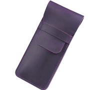 Leather Pencil Holder Handmade Soft Leather Multi-Functional Pens Pouch Elegant Leather Pencil Case for Students Businessmen and Artists (Purple (L))