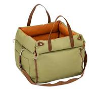 Leather Pet Car Seat for Hyundai i20 Elite i20 Terracan Non-Slip Removable Waterproof Scratch-Resistant Easy to Clean Camping with Safety Belt Car Accessories,Green orange