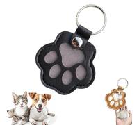 Leather Pet Memorial Keychain,Pet Fur Keepsake,Pet Memorial Gifts,Cute Paw Keychains,Memory Collector Box,Holds Fur,Gift For Pet Lovers (A2)