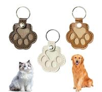 Leather Pet Memorial Keychain,Pet Fur Keepsake,Pet Memorial Gifts,Cute Paw Keychains,Memory Collector Box,Holds Fur,Gift For Pet Lovers (C4)