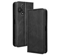 Leather Phone Case Compatible with TCL 60/TCL 60R 5G, Wallet Magnetic Cover with Credit Card Slots and Flip Stand, Black