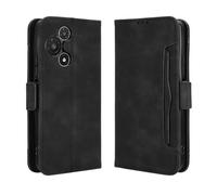 Leather Phone Case Compatible with TCL 60/TCL 60R 5G, Wallet Magnetic Cover with Credit Card Slots and Flip Stand, Black