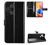 Leather Phone Case Compatible with TCL 60/TCL 60R 5G, Wallet Magnetic Cover with Credit Card Slots and Flip Stand, Black