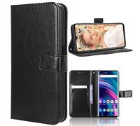 Leather Phone Case Compatible with ZTE nubia RedMagic 10 Air, Wallet Magnetic Cover with Credit Card Slots and Flip Stand, Black