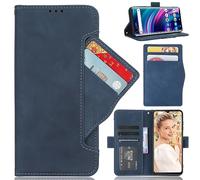 Leather Phone Case Compatible with ZTE nubia RedMagic 10 Air, Wallet Magnetic Cover with Credit Card Slots and Flip Stand, Blue