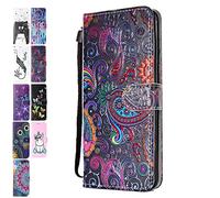 Leather Phone Case for Xiaomi Poco X3 Pro/POCO X3 NFC Cute 3D Pattern Design Flip Wallet Cover Smartphone Case with Card Slots Holder for Girls Boys - Colorful Lace