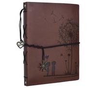 Leather Photo Album, Photo Scrapbook Albums DIY Photo Books, Memory Photo Album, Wedding Family Picture Albums for Birthday Christmas Valentines Anniversary Mother's Day Gift (Dandelion)