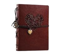 Leather Photo Album Scrapbook, Large Memory Book, 60 Pages, 10.6"x8.1" | Love Vintage DIY Photo Book, for Kids Couples Family Graduation Wedding Anniversary Travel Christmas Birthday Gifts (Heart)