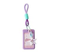 Leather Photocard Holder 3Inch Credit Card Sleeve Pendant Keychain Badge for Student Identity Document Photo Card Pendant Keychain