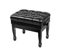 Leather Piano Bench Height Adjustable Wooden Soft Stool With Waterproof Cushion And Inner Solid Flip-top Extra Music Storage Rood Bruin (zwart One Size)
