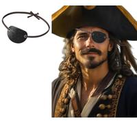 Leather Pirate Eye Patch Adjustable Eyepatch for Left Right Eye Retro Pirate Cosplay Eye Cover Mask Patches for Men Women Halloween Masquerade Themed Party Favors Costume Accessories
