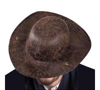 Leather Pirate Hat, Pirate Tricorn Hat - Costume Accessory for Halloween Party, Cosplay, Birthday, Masquerade, School and Theatrical Performance