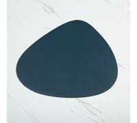 Leather Placemats Modern, Place Mats Thanksgiving Set of 2 Peacock Green Teardrop Shaped Dinner Table Decor 17.5x14.4inch